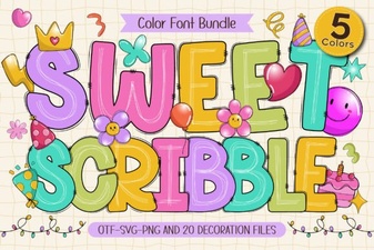Sweet Scribble Font - Fun Colorful Handwritten Typeface Free Download