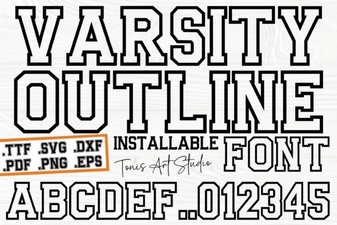 Ab Varsity Outline Font for Creative Design